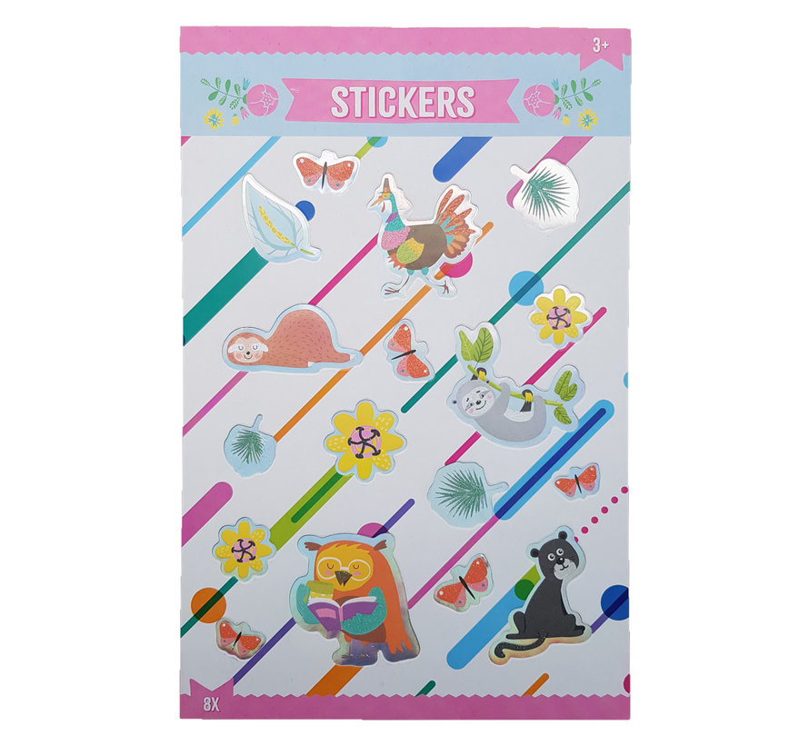 Stickerboek met glitters "Schattig"