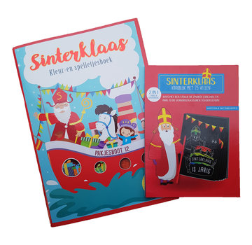 Joni's Winkel Sinterklaas sticker- , kleur- & doeboek "Pakjesboot 12" + Sinterklaas Kras & Toverblok 2x25 vel