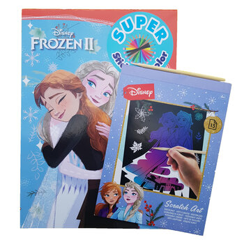 Disney Kerst Super Sticker & Color Kleurboek "Frozen" + Disney's Frozen kerst Krasblok 15 vel