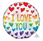 Standard Shape Folieballon Iridescent Rainbow Hearts 45 x 45 cm