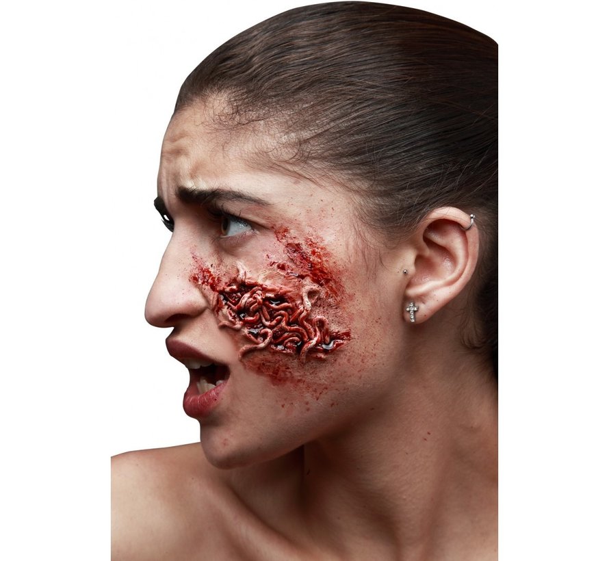 Ghoulish Latex Wormen Wond ( Bloody Worms )