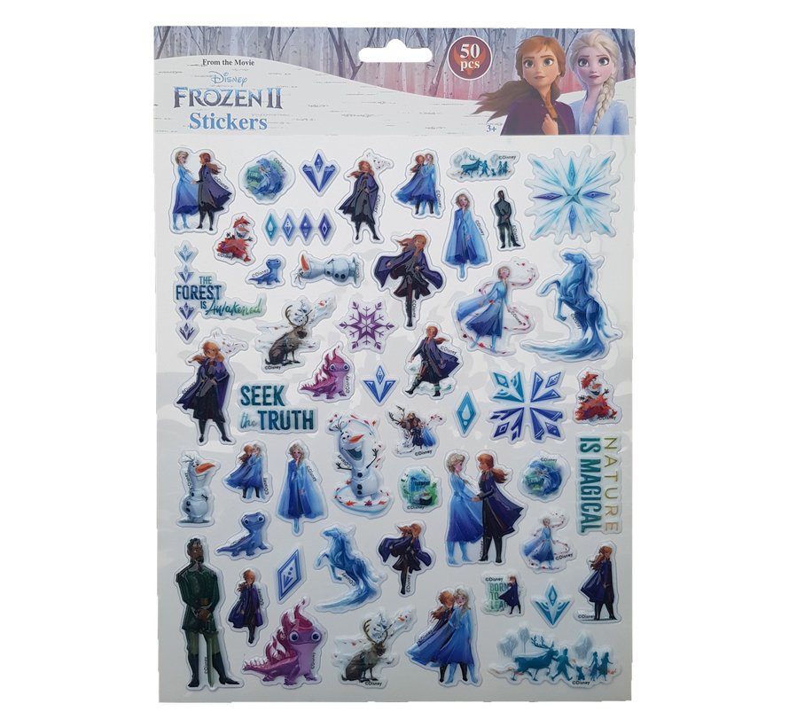 Bubbel-stickers "Frozen - The fores is awakend" +/- 50 Stickers