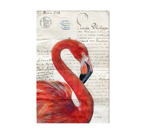 Meander Luxe Kaart met envelop "Flamingo" 11,5x17,5cm