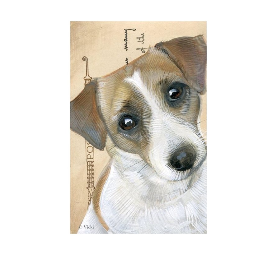 Luxe Kaart met envelop "Hond - Jack Russel" 11,5x17,5cm