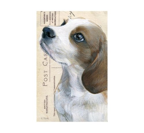 Meander Luxe Kaart met envelop "Hond - Beagle" 11,5x17,5cm