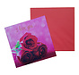 Valentijnskaart Holografisch "I love you - Rozen" 16x16 cm
