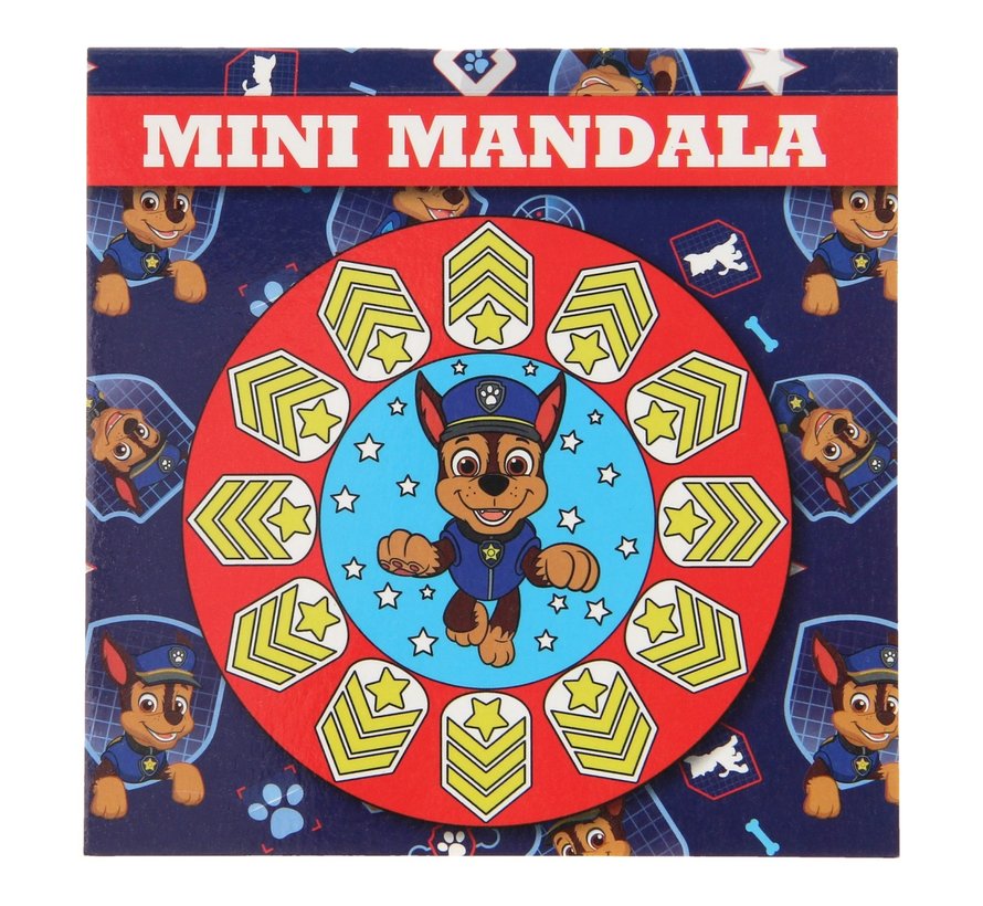 Mini Mandala Kleurboek Paw Patrol "chase" 12x12 cm 48 Kleurplaten