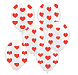 Ballonnen met hartjes rood 6 stuks 30 cm