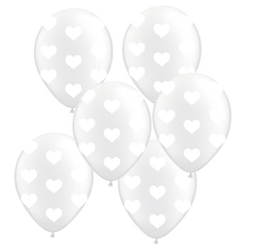 Joni's Winkel Ballonnen met hartjes wit 6 stuks 30 cm