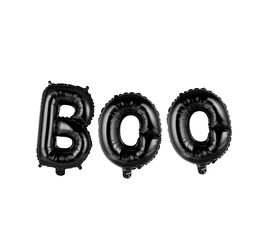 Ballonnen set Zwart "Boo"  +/- 40 cm