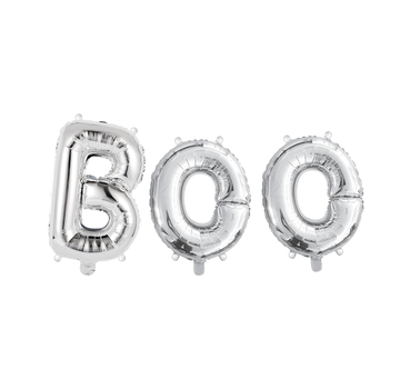 GN Ballonnen set Zilver "Boo"  +/- 40 cm