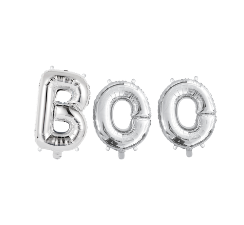 GN Ballonnen set Zilver "Boo"  +/- 40 cm