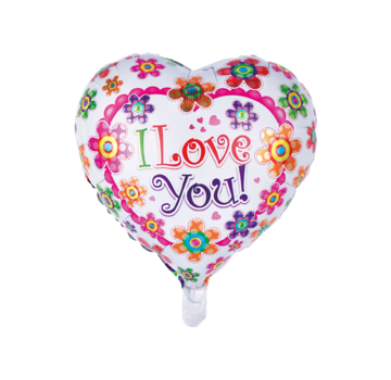 GN Folieballon "Love you Flowers" 45x45 cm