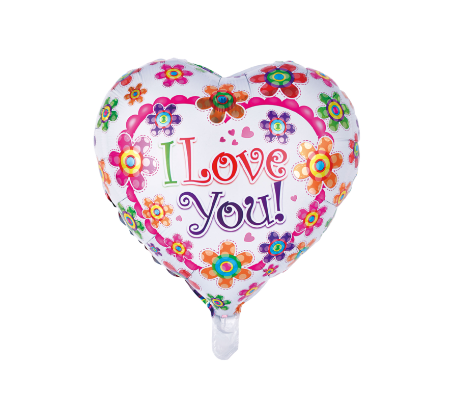 Folieballon "Love you Flowers" 45x45 cm