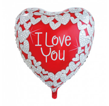 GN Folieballon "I love you red/white" 92x92 cm