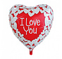 Folieballon "I love you red/white" 92x92 cm