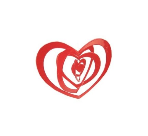 PXP Hangdecoratie rode hartjes 43 cm