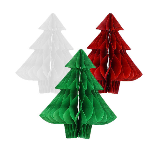 Honeycomb Kerstboom 3 stuks +/- 11 cm