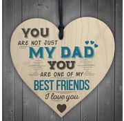 Joni's Winkel Houten hanger 10x10 cm “Not just my dad”