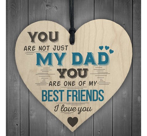 Joni's Winkel Houten hanger 10x10 cm “Not just my dad”