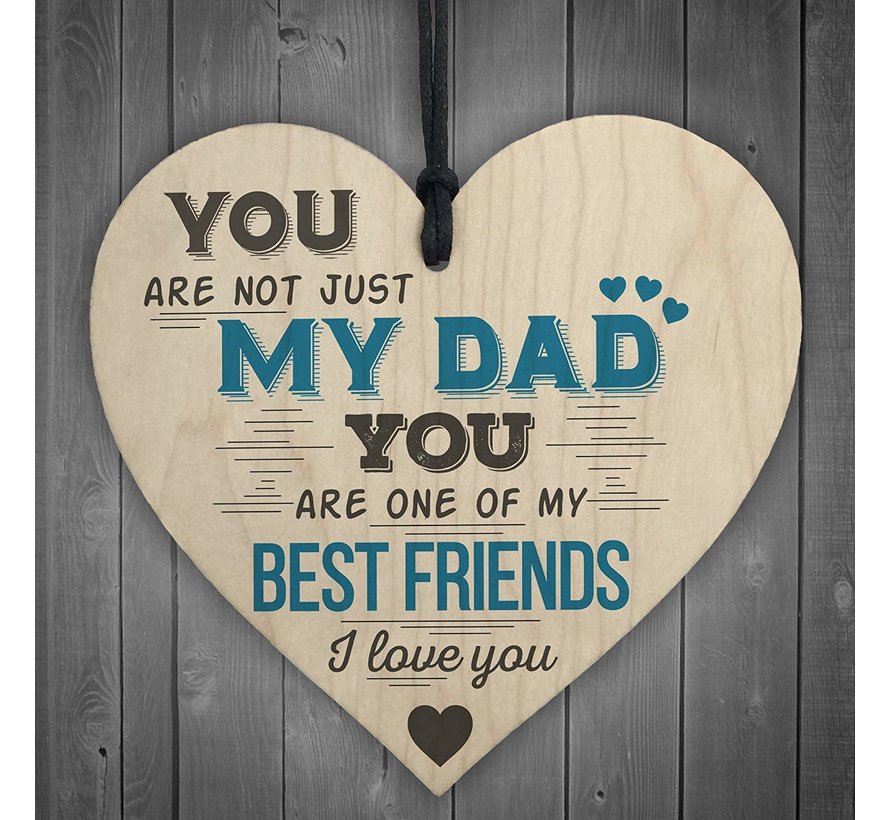 Houten hanger 10x10 cm “Not just my dad”