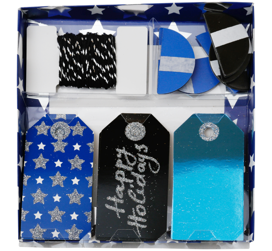 Kerst cadeaulabels "Blauw"