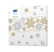 Duni Servetten Snow Glitter wit 33 x 33 cm 20 stuks