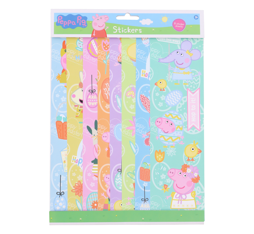 Paas stickervellen 8 stuks "Peppa Pig"