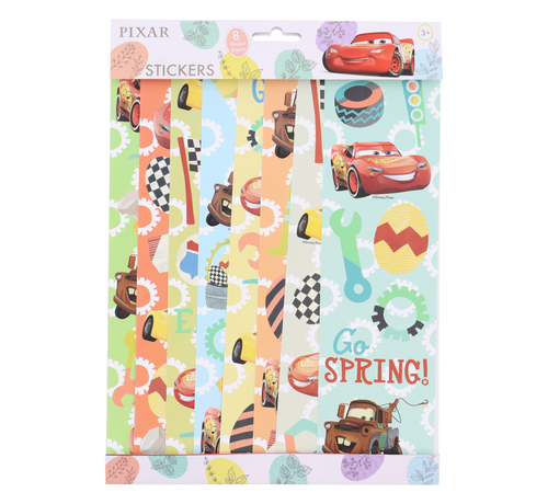 Joni's Winkel Paas stickervellen 8 stuks "Cars"