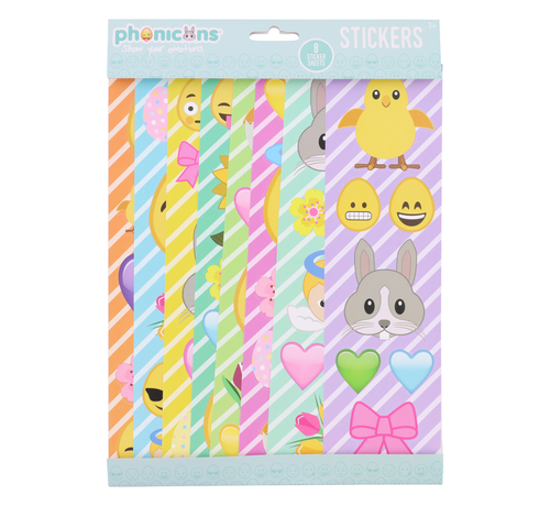 Joni's Winkel Paas stickervellen 8 stuks "Emoji"