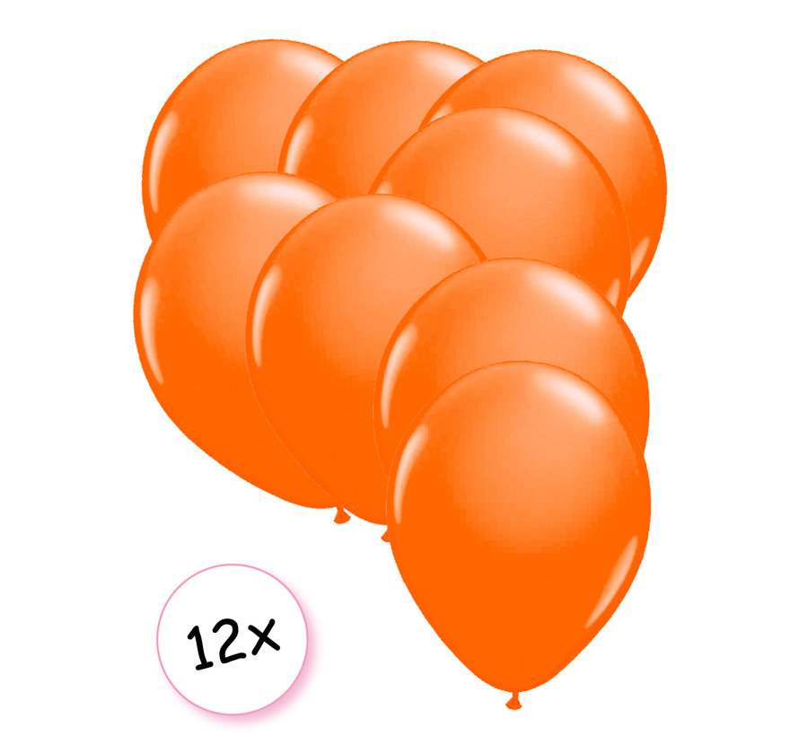 Ballonnen Neon Oranje 12 stuks 25 cm