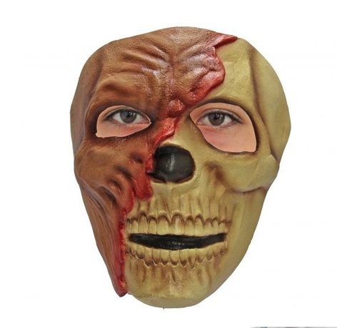 Ghoulish productions Masker Zombie half Skull voor volwassenen