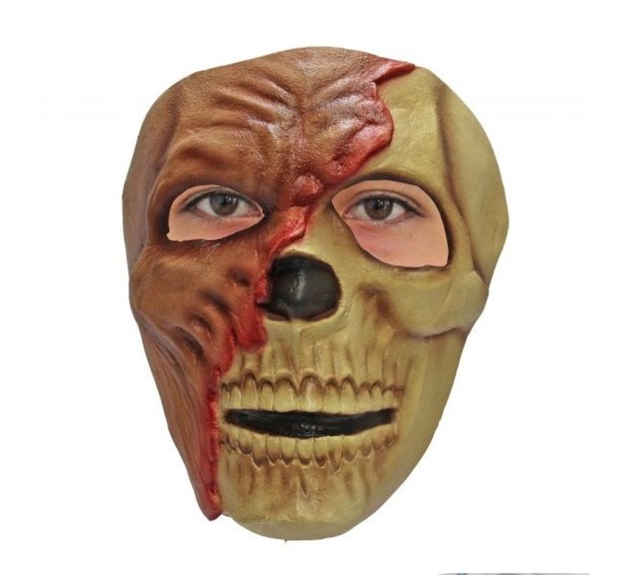Masker Zombie half Skull voor volwassenen