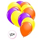 Ballonnen Neon Paars, Neon Geel & Neon Oranje 12 stuks 25 cm