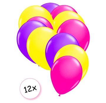 Joni's Glow-Shop Ballonnen Neon Paars, Neon Geel & Neon Roze 12 stuks 25 cm