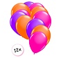 Ballonnen Neon Paars, Neon Oranje & Neon Roze 12 stuks 25 cm