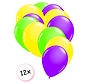 Ballonnen Neon Groen, Neon Geel & Neon Paars 12 stuks 25 cm