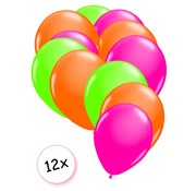 Joni's Glow-Shop Ballonnen Neon Groen, Neon Oranje & Neon Roze 12 stuks 25 cm