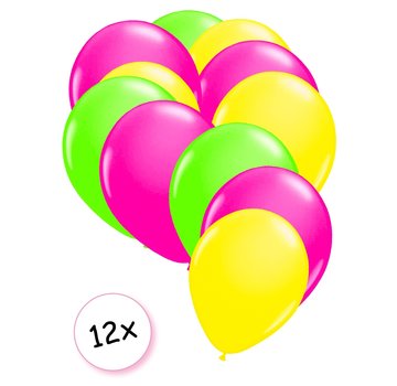 Joni's Glow-Shop Ballonnen Neon Groen, Neon Roze & Neon Geel 12 stuks 25 cm