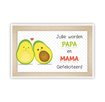 PC Wenskaart Geboorte "2 Avocado’s"