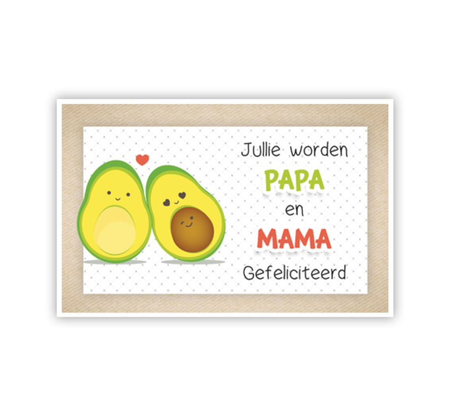 Wenskaart Geboorte "2 Avocado’s"