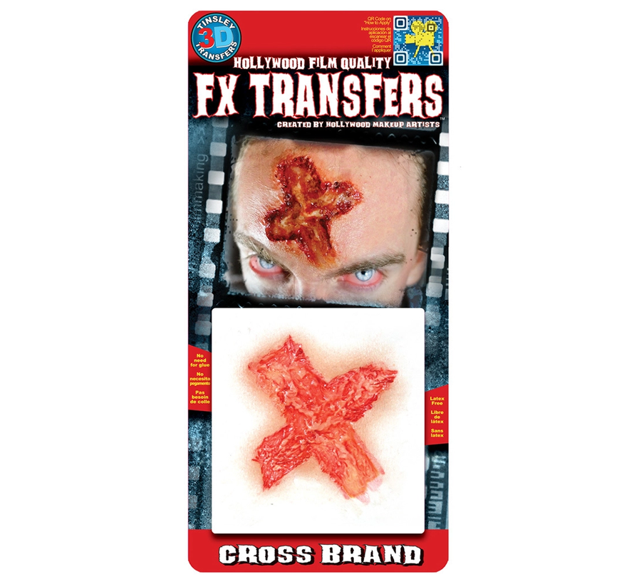 Tinsley Horror 3D Tattoo Verbrande huid Kruis ( Cross Brand )