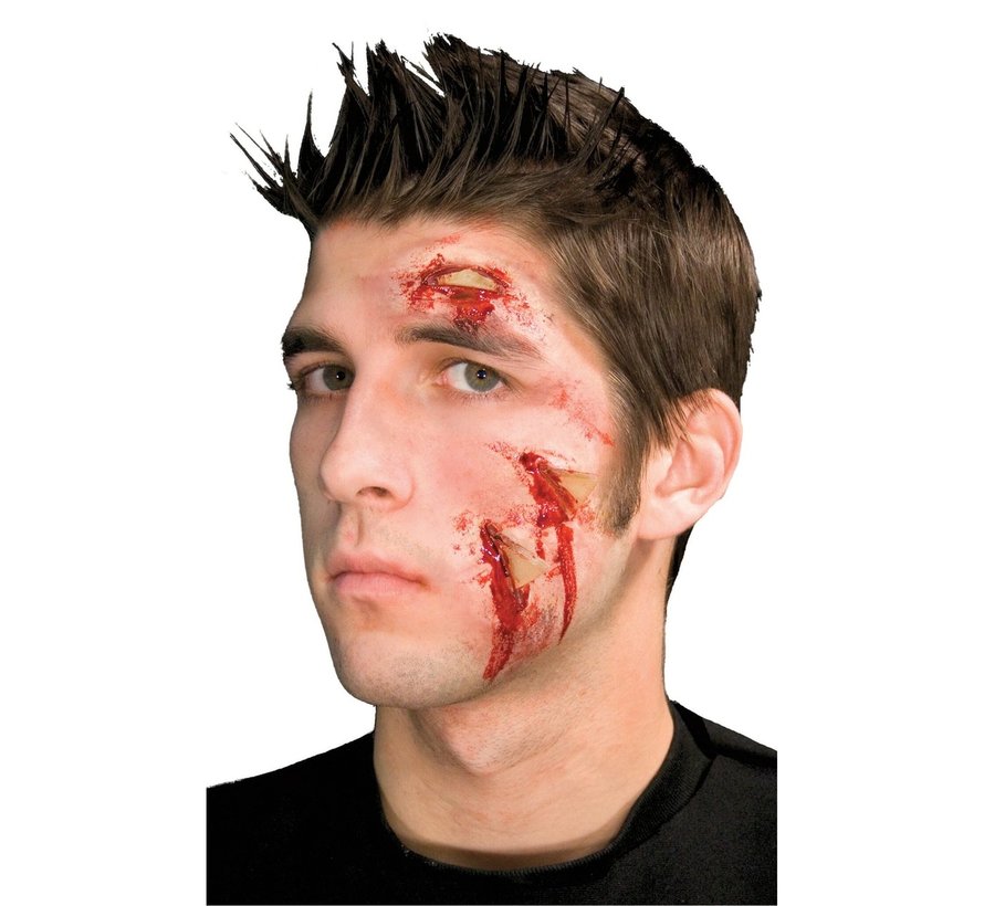 Woochie Latex wond Glasscherven ( Glass Attack ) + Lijm & Bloed