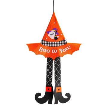 Carnival Toys Hangdecoratie Heksenhoed Oranje 75 cm