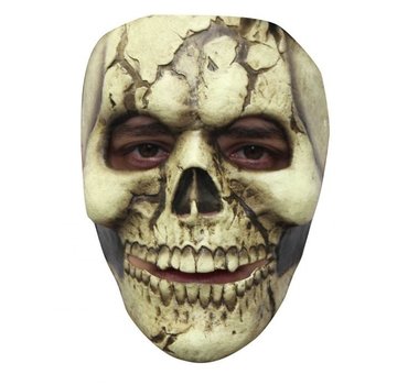 Ghoulish productions Masker Cracked Skull voor volwassenen + Fake bloed