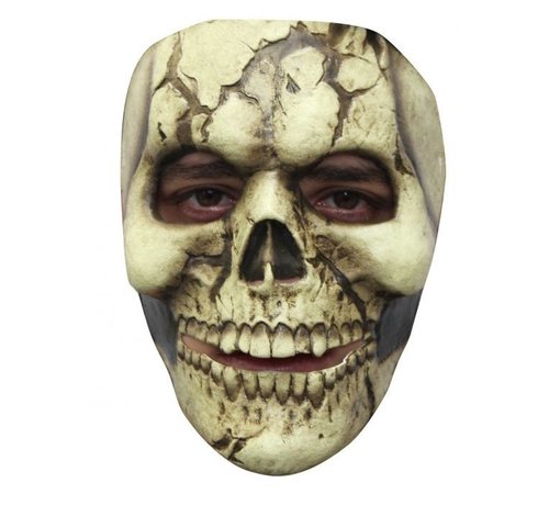 Ghoulish productions Masker Cracked Skull voor volwassenen + Fake bloed