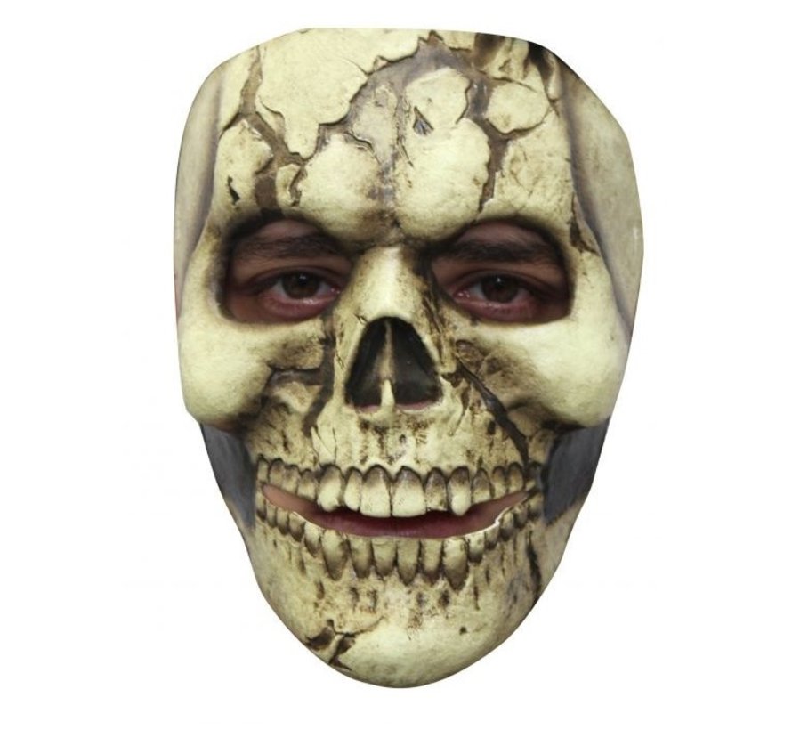 Masker Cracked Skull voor volwassenen + Fake bloed