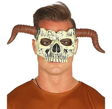 Fiestas Guirca Masker Skelet met hoorns voor volwassenen