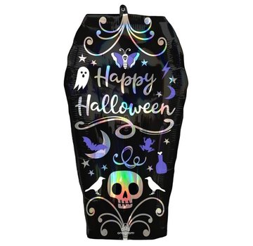 Anagram SuperShape Iridescent Folieballon Doodskist 60 x 38 cm