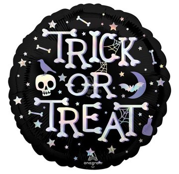 Anagram Standard Shape Iridescent Folieballon Trick Or Treat 45 x 45 cm